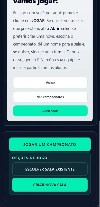Imagem da tela de campeonato no Anansi
